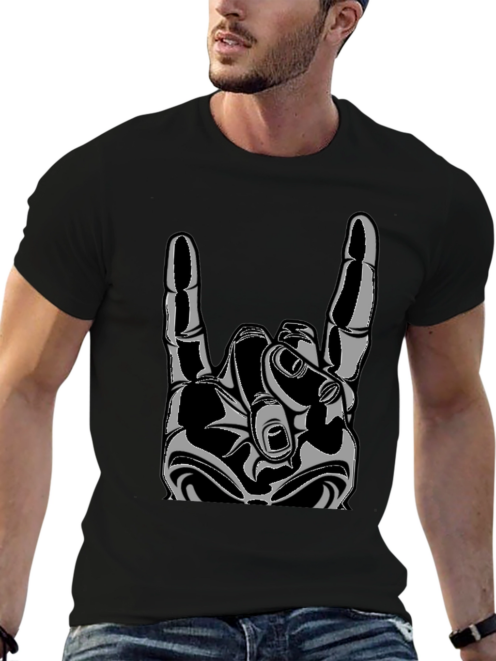 Rock On Graphic T-Shirt - Black