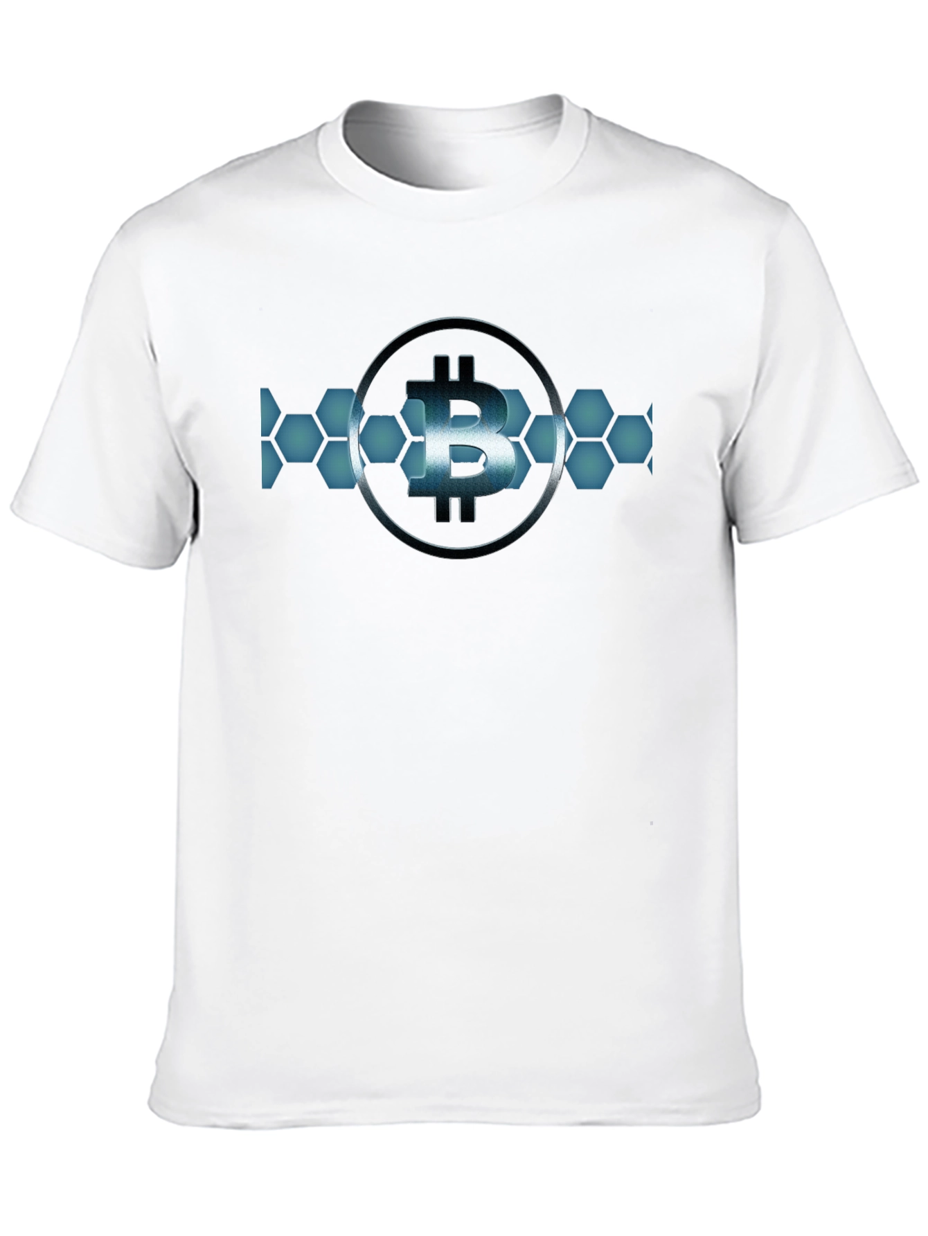 Bitcoin Hexagon Design Black T-Shirt