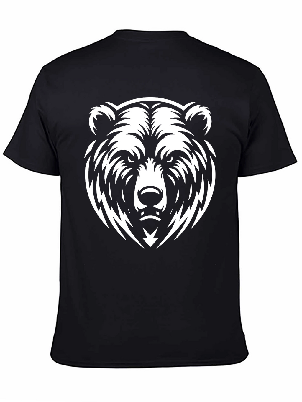 Black T-Shirt with Bold Bear Graphic