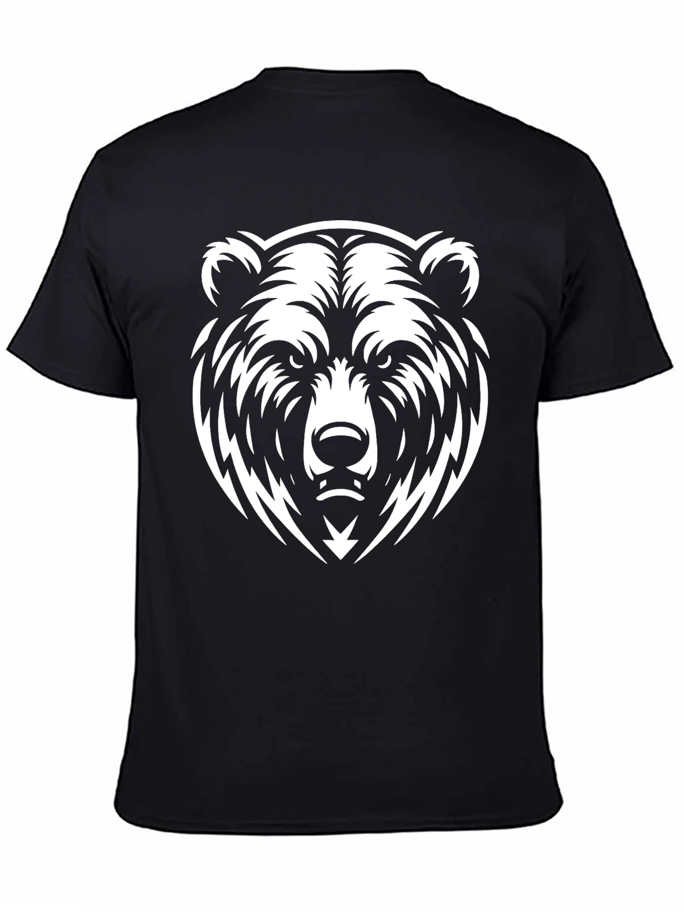 Black T-Shirt with Bold Bear Graphic