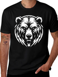Black T-Shirt with Bold Bear Graphic