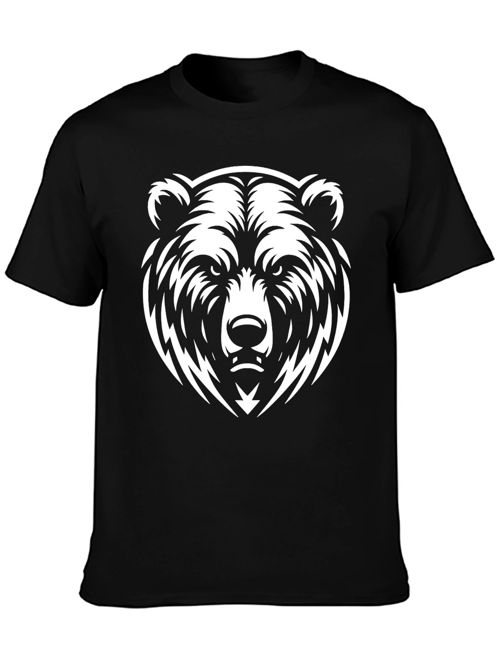 Black T-Shirt with Bold Bear Graphic