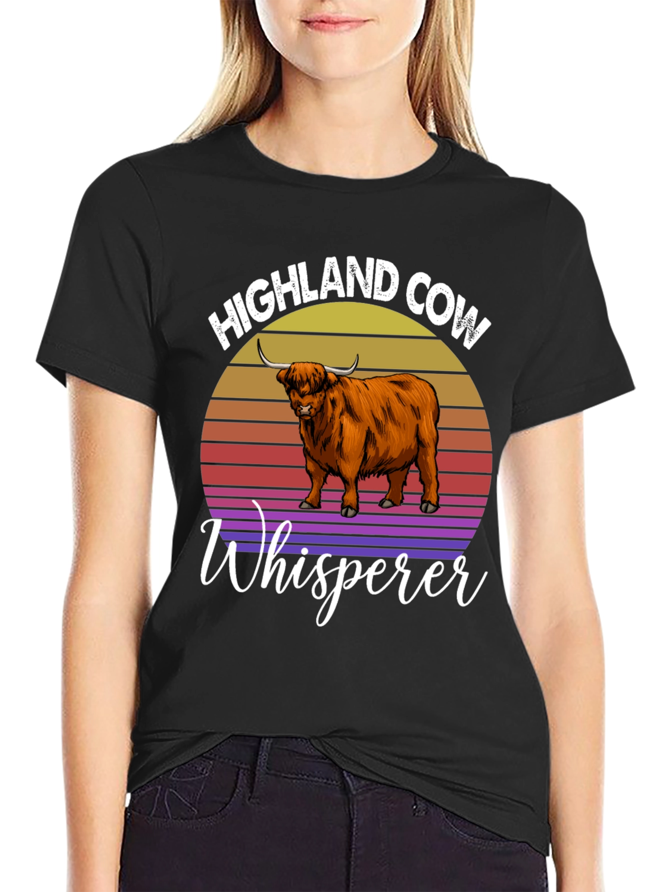 Highland Cow Whisperer Graphic T-Shirt