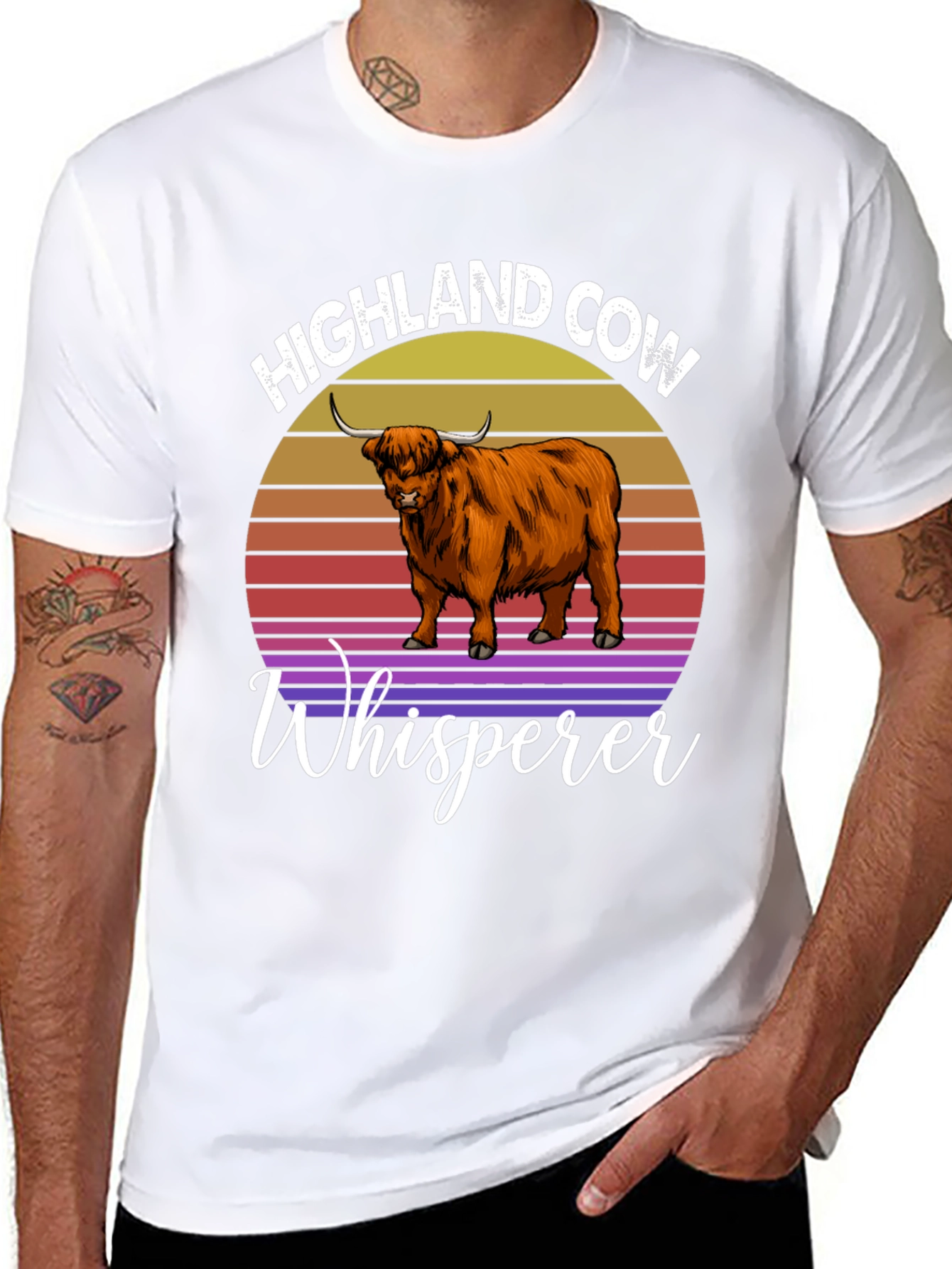 Highland Cow Whisperer Graphic T-Shirt
