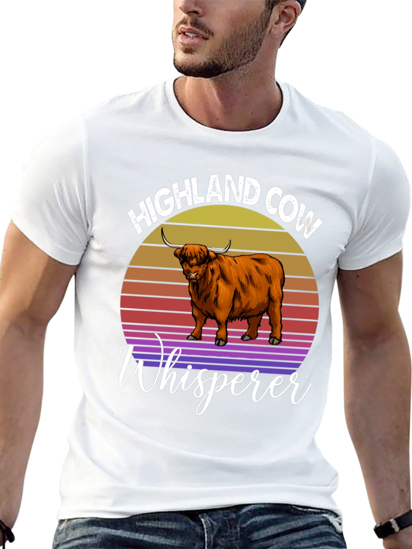 Highland Cow Whisperer Graphic T-Shirt