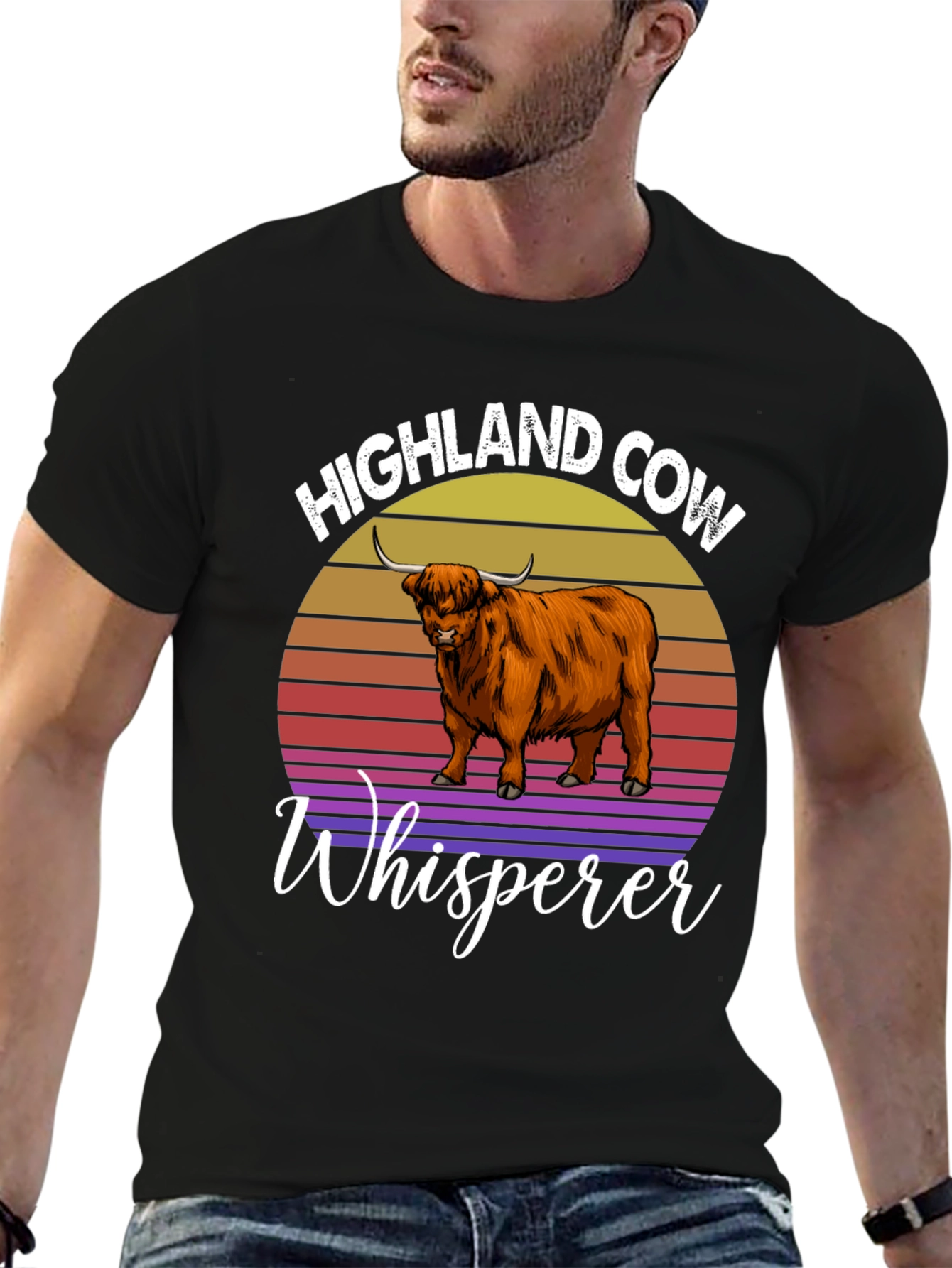 Highland Cow Whisperer Graphic T-Shirt