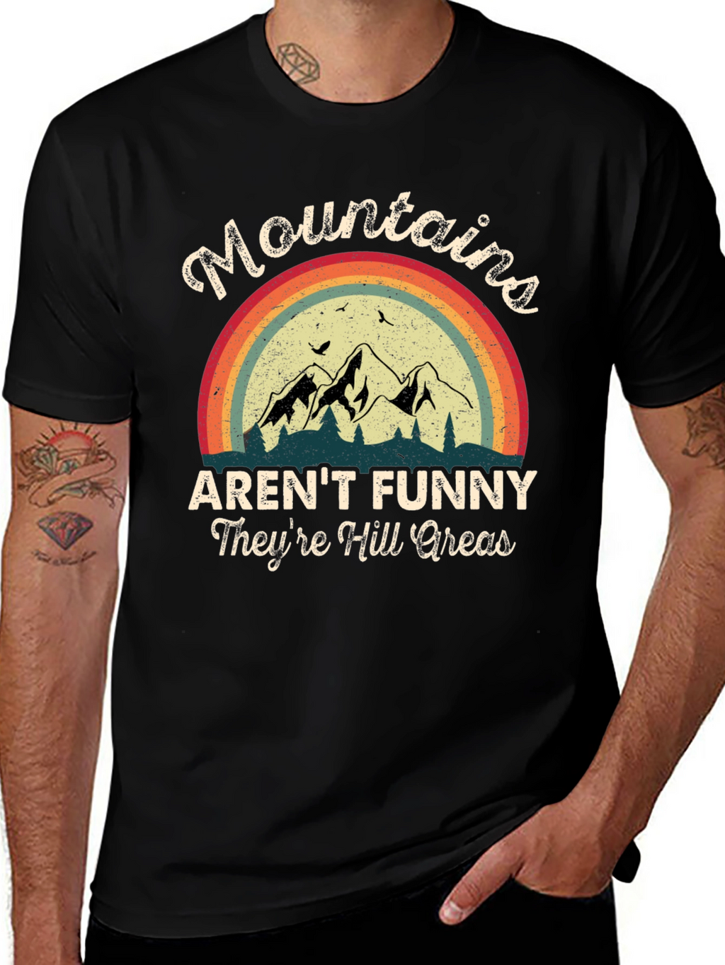 Funny Mountains Graphic T-Shirt
