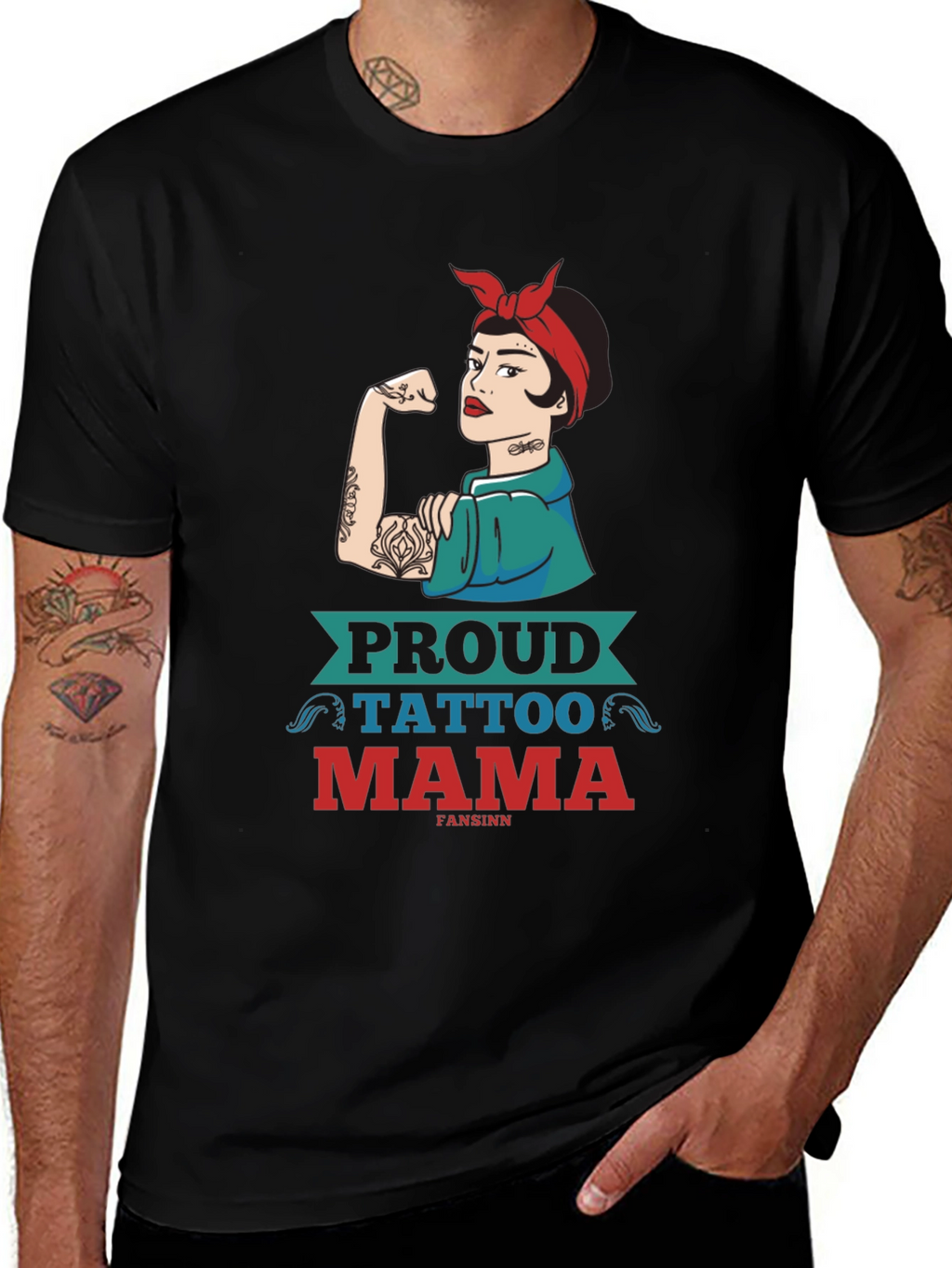 Proud Tattoo Mama Graphic Tee - Strong Woman Design