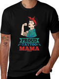 Proud Tattoo Mama Graphic Tee - Strong Woman Design