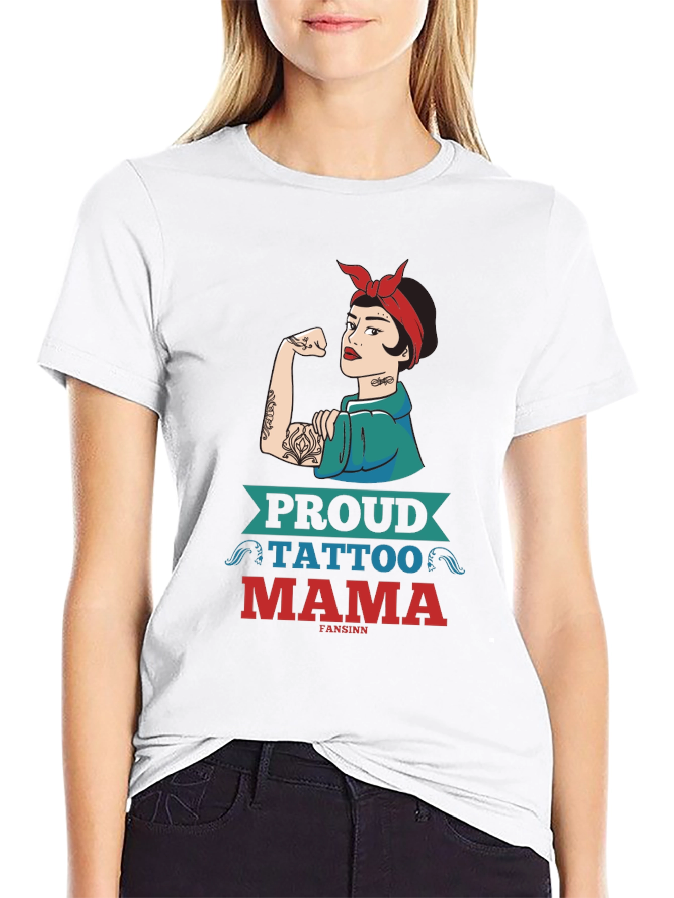 Proud Tattoo Mama Graphic Tee - Strong Woman Design