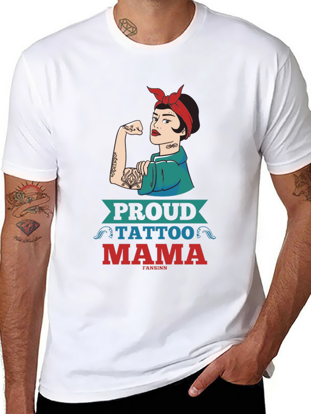 Proud Tattoo Mama Graphic Tee - Strong Woman Design