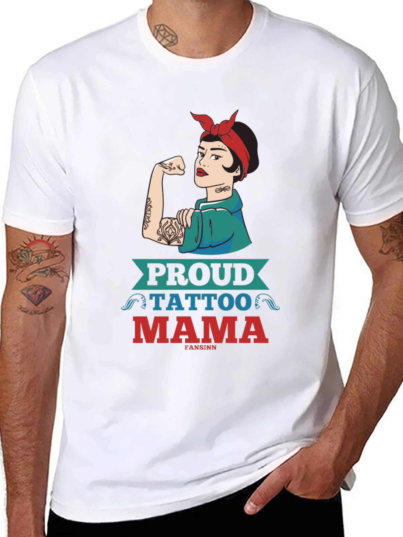 Proud Tattoo Mama Graphic Tee - Strong Woman Design