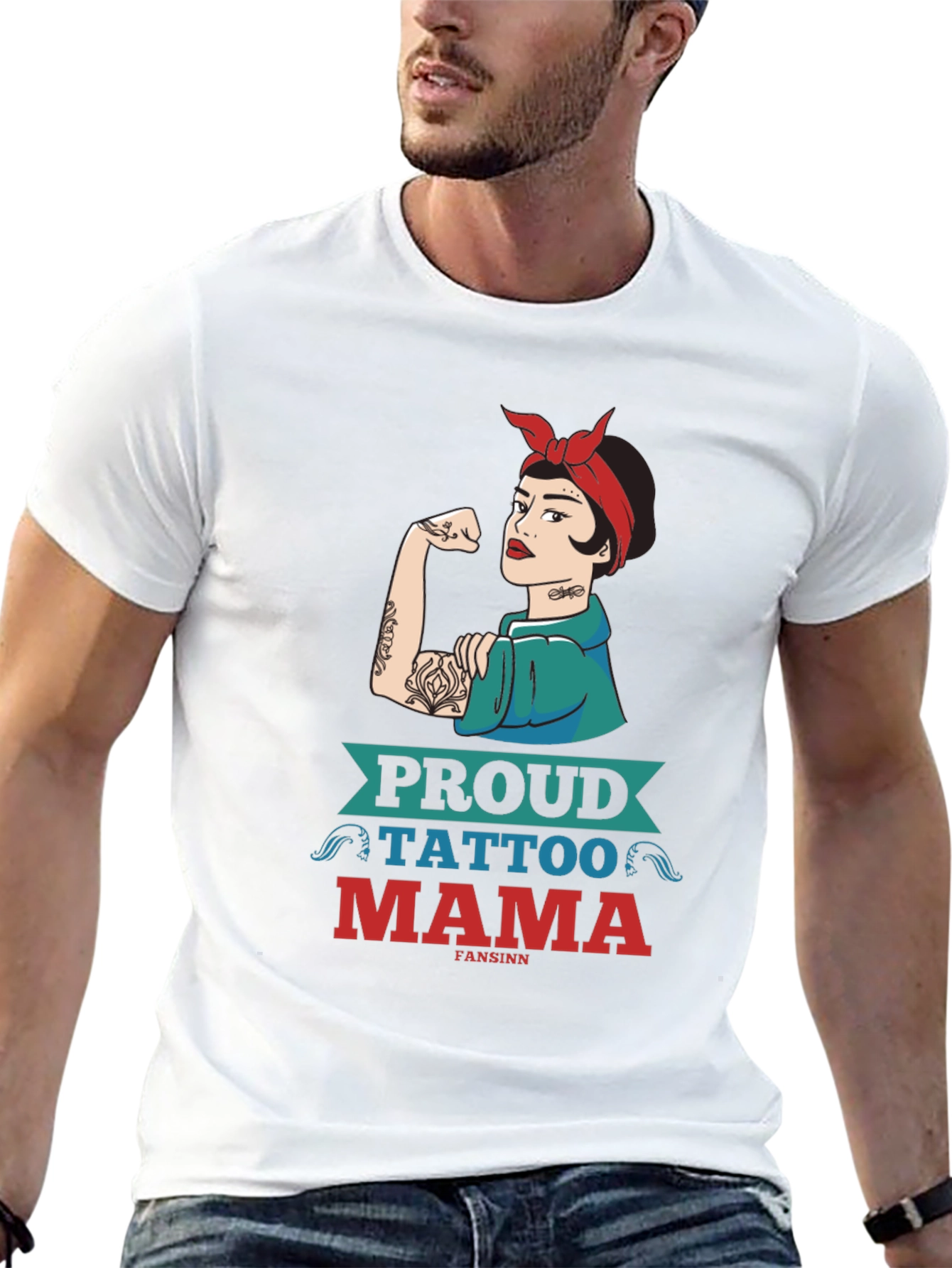 Proud Tattoo Mama Graphic Tee - Strong Woman Design