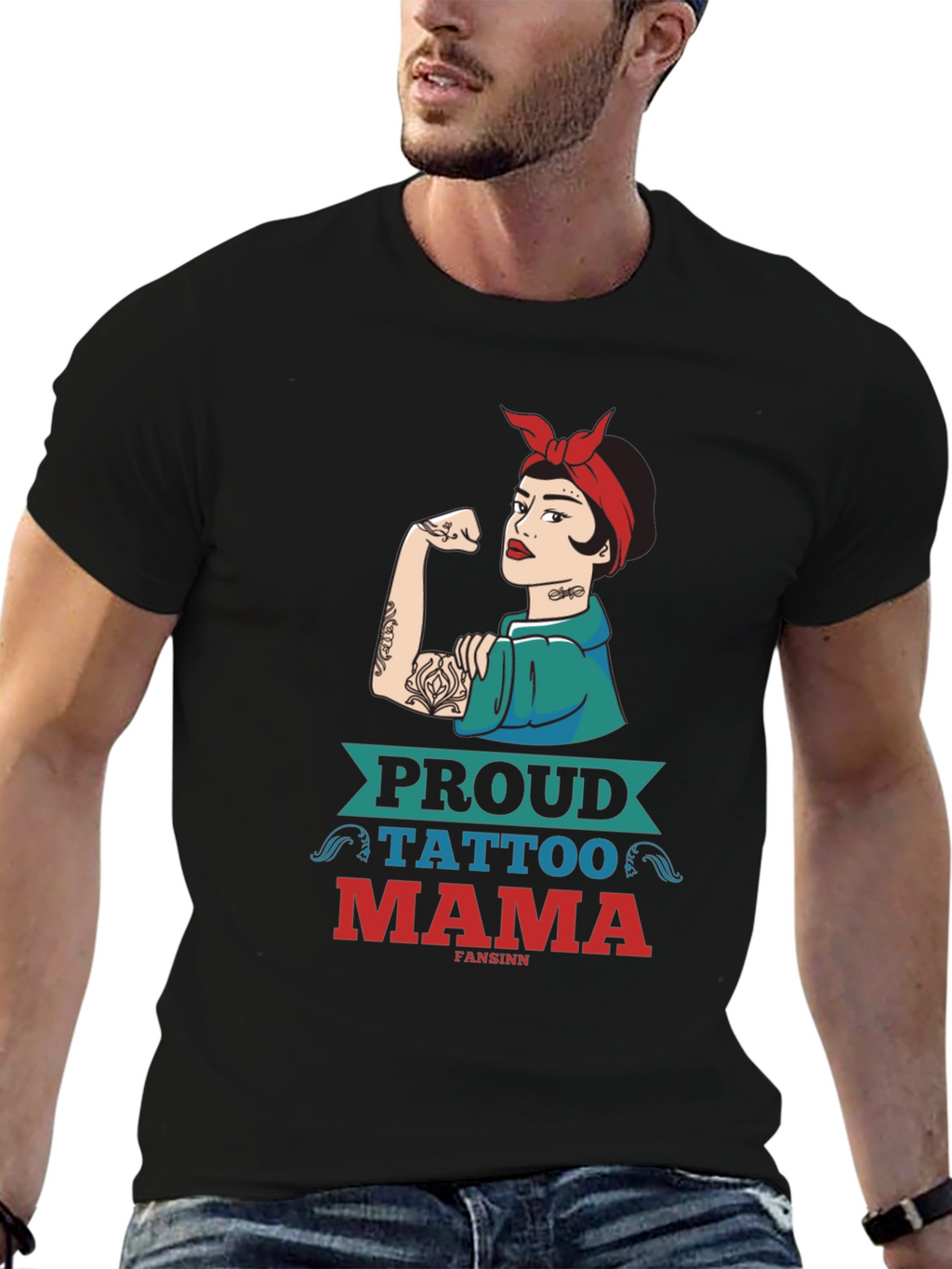 Proud Tattoo Mama Graphic Tee - Strong Woman Design