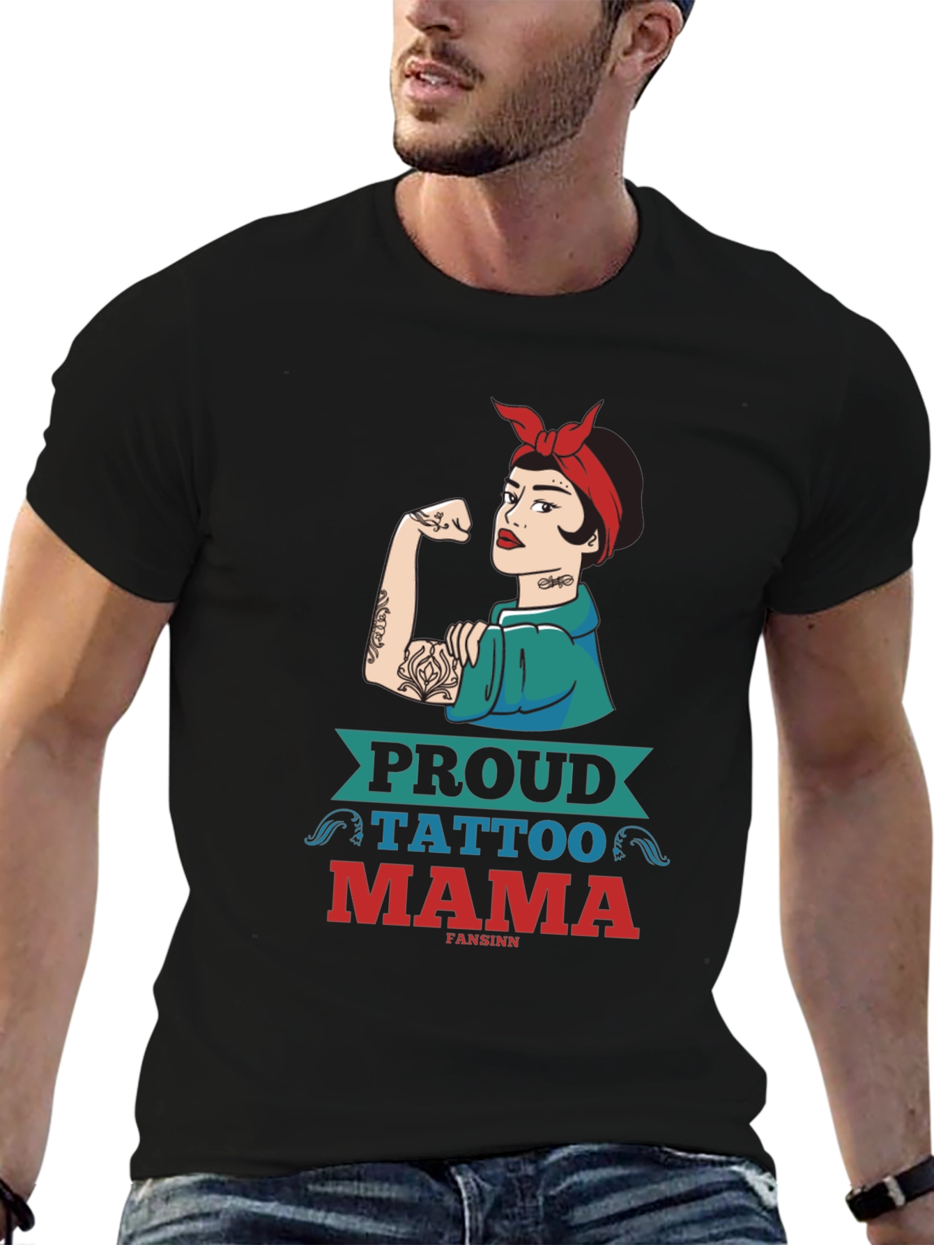 Proud Tattoo Mama Graphic Tee - Strong Woman Design