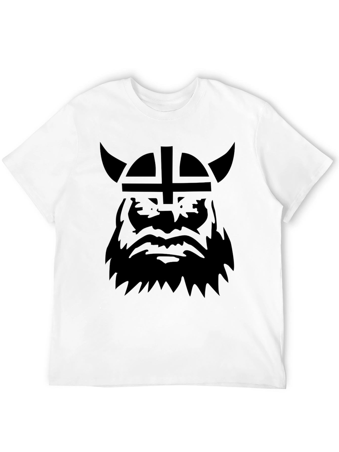 Viking Warrior Graphic Tee - Bold Black Design