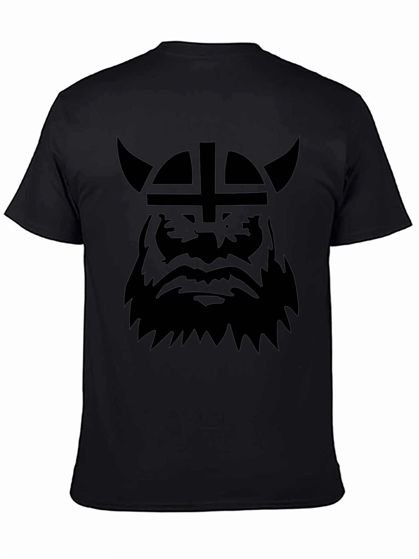 Viking Warrior Graphic Tee - Bold Black Design