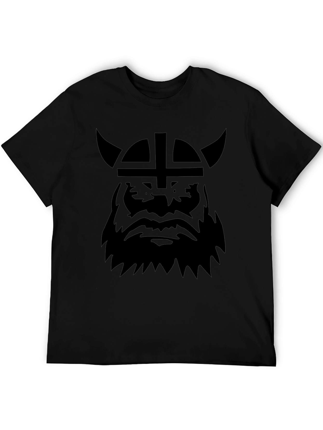 Viking Warrior Graphic Tee - Bold Black Design