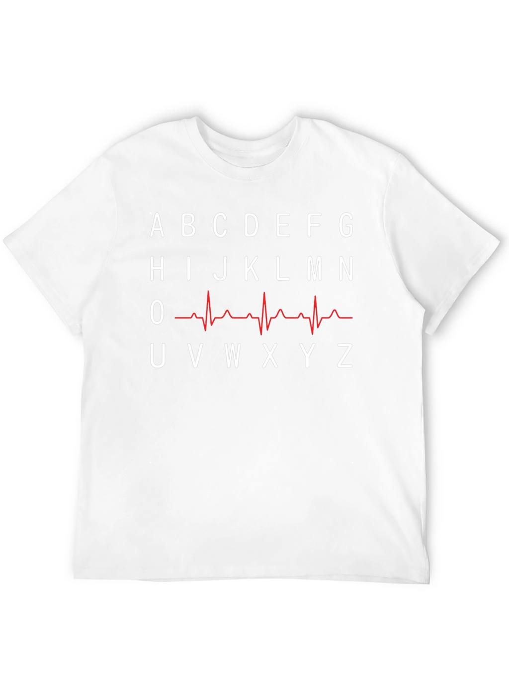 Alphabet ECG T-Shirt - Black Crew Neck Tee