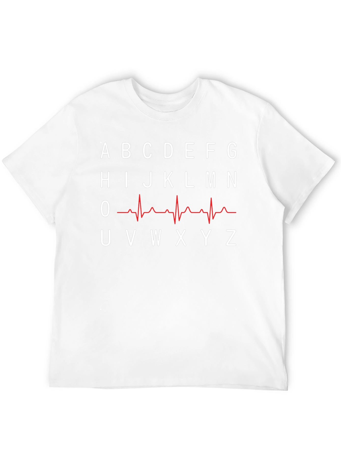 Alphabet ECG T-Shirt - Black Crew Neck Tee