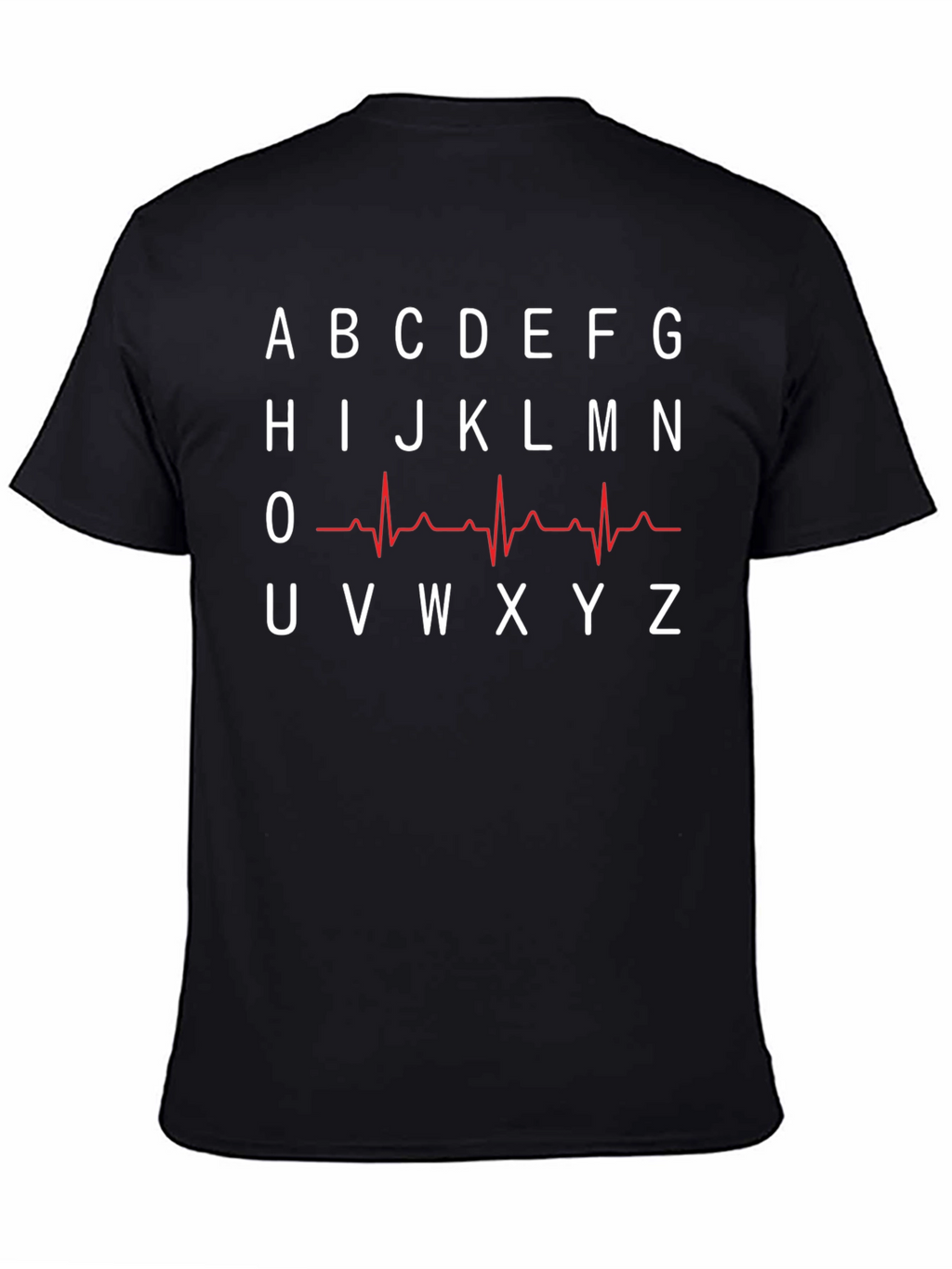 Alphabet ECG T-Shirt - Black Crew Neck Tee