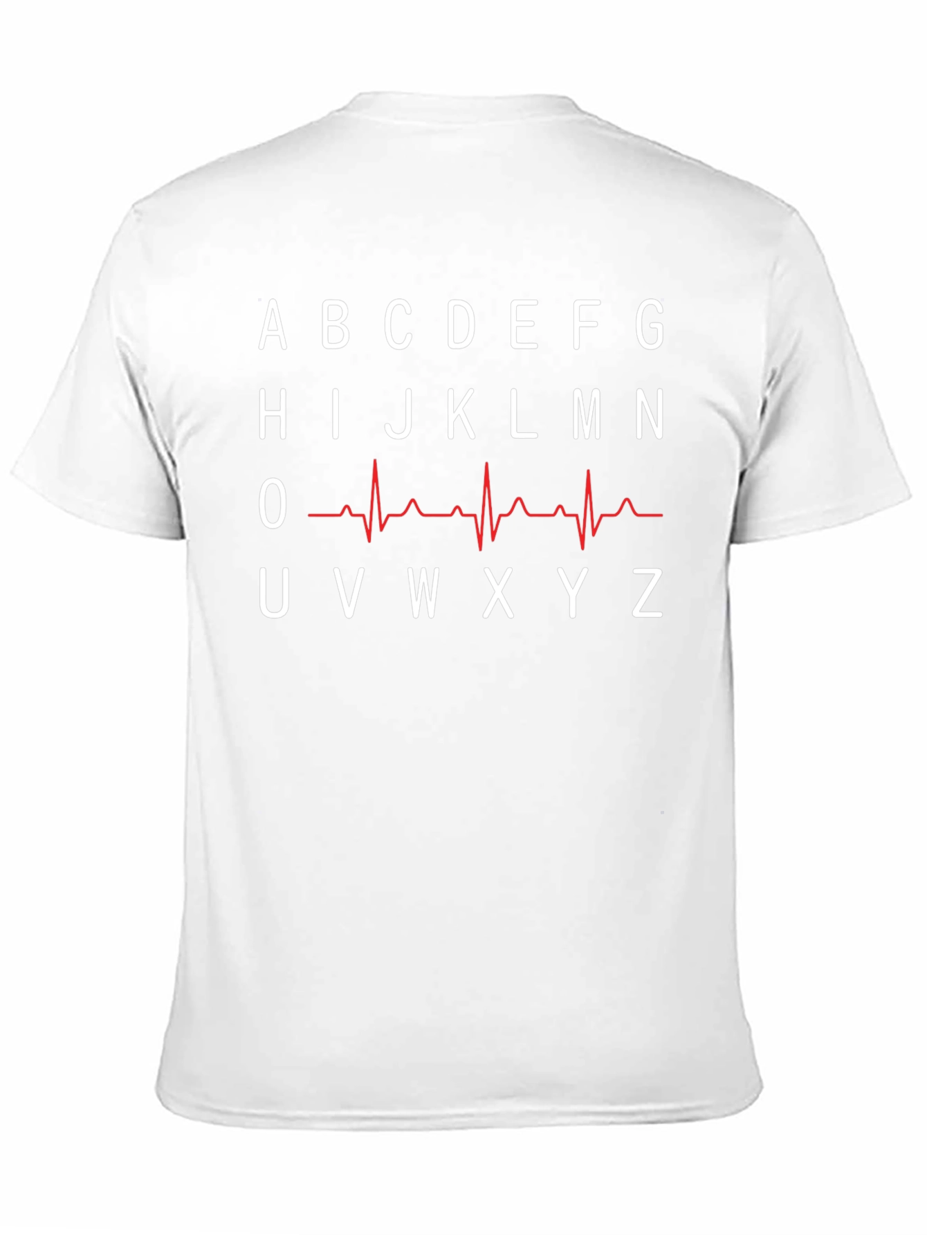 Alphabet ECG T-Shirt - Black Crew Neck Tee