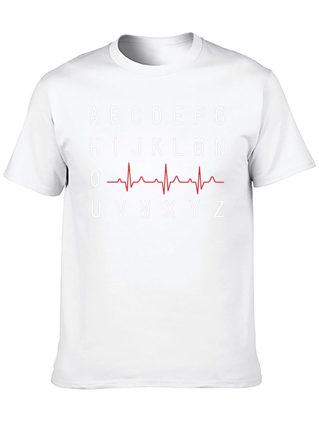 Alphabet ECG T-Shirt - Black Crew Neck Tee