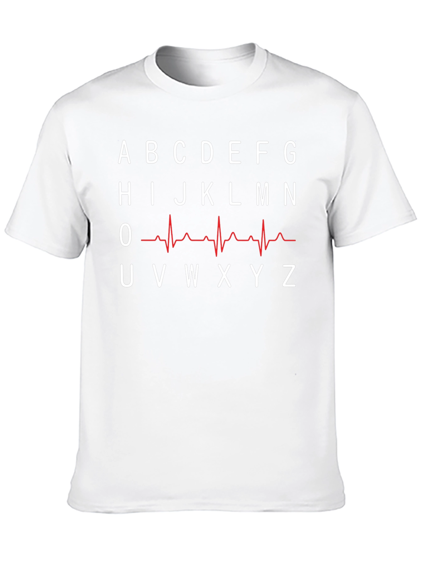 Alphabet ECG T-Shirt - Black Crew Neck Tee