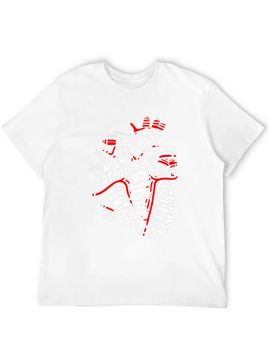 Anatomical Heart Word Art Graphic T-Shirt