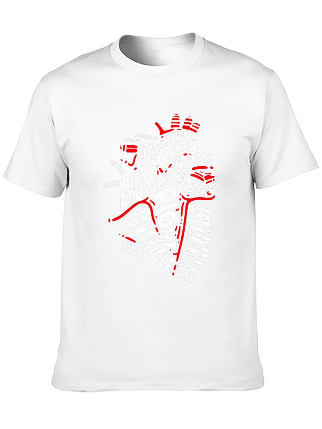 Anatomical Heart Word Art Graphic T-Shirt