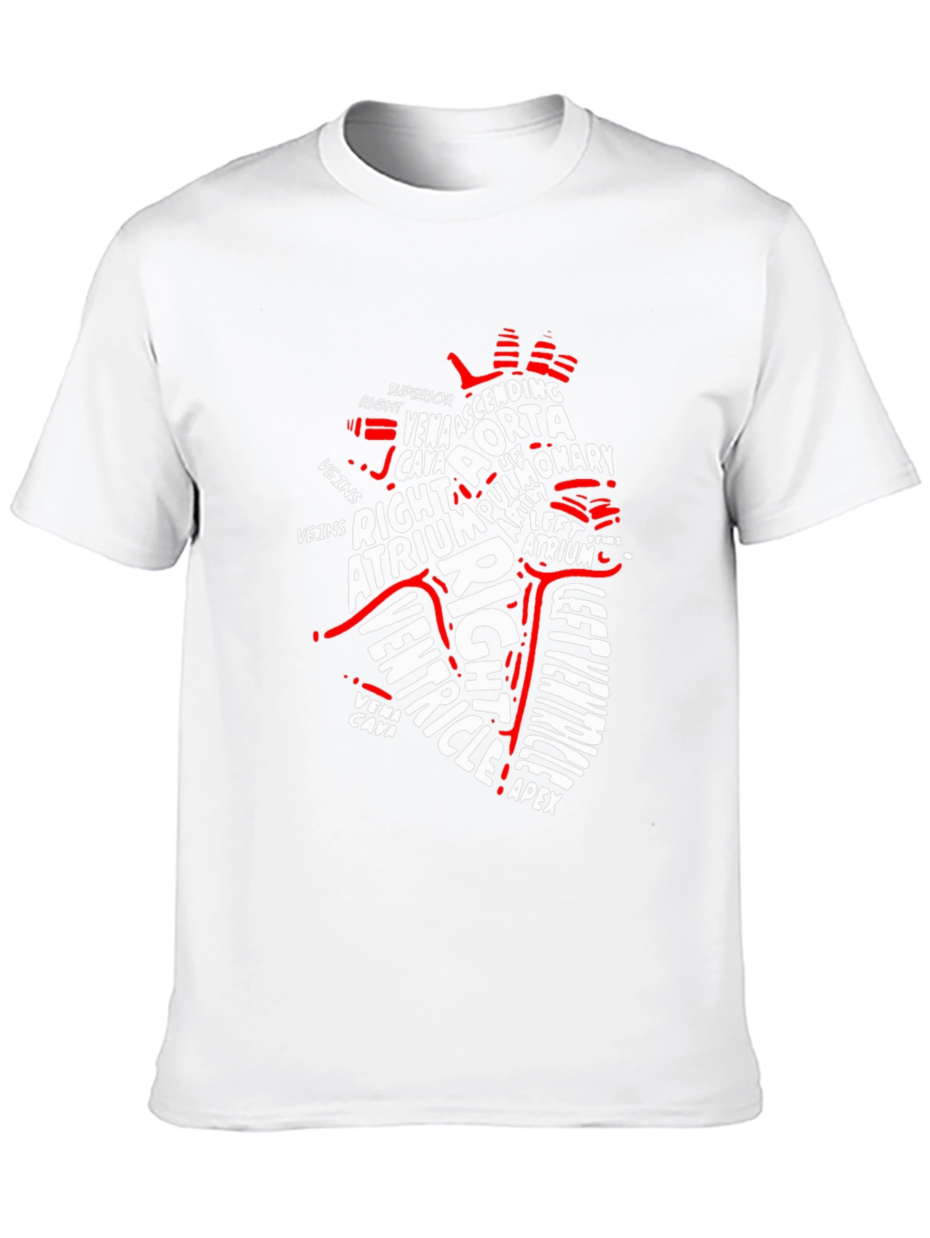 Anatomical Heart Word Art Graphic T-Shirt