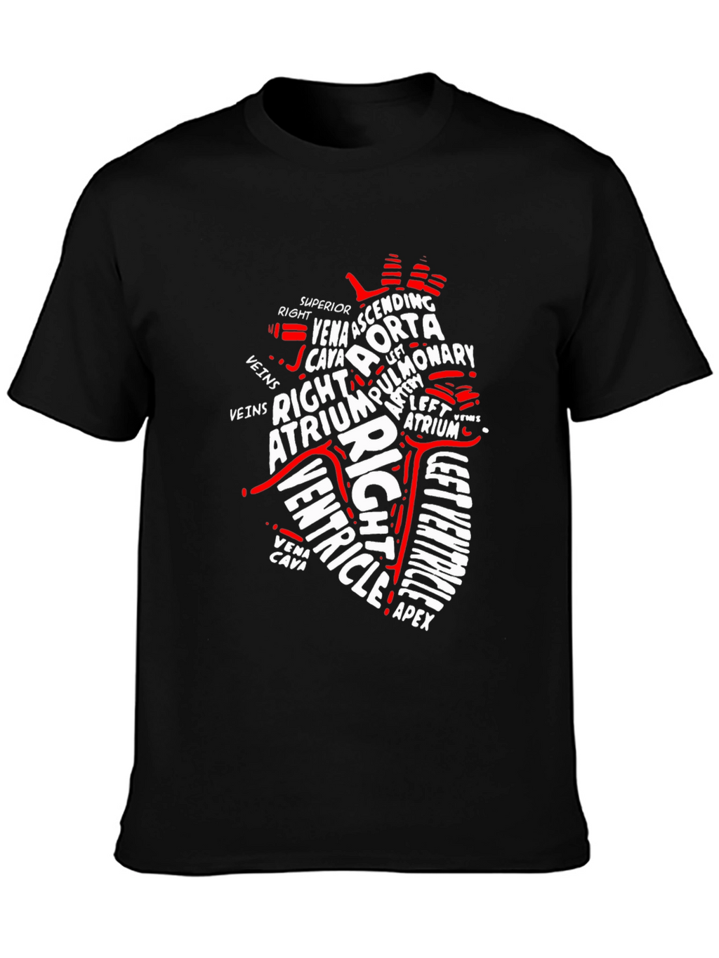 Anatomical Heart Word Art Graphic T-Shirt