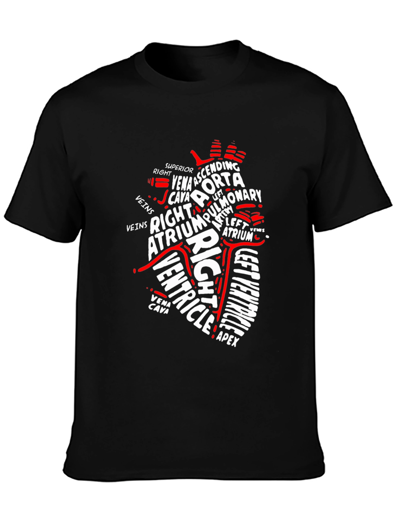 Anatomical Heart Word Art Graphic T-Shirt