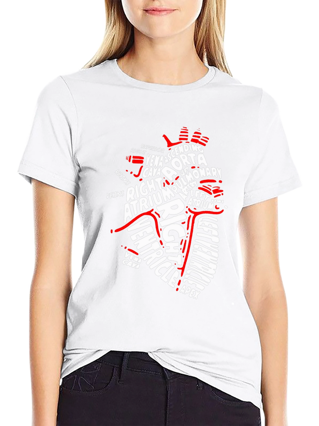 Anatomical Heart Word Art Graphic T-Shirt
