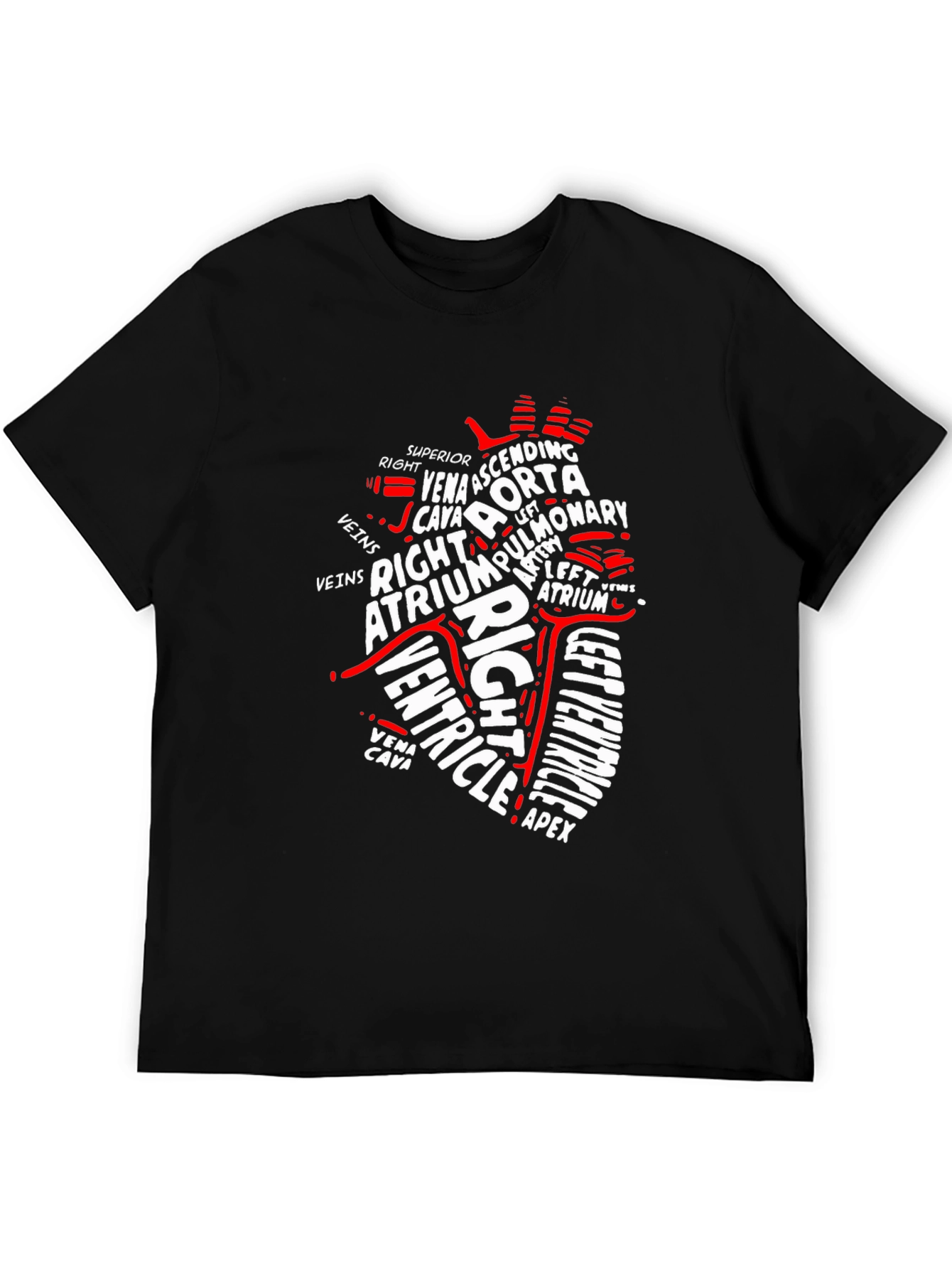 Anatomical Heart Word Art Graphic T-Shirt