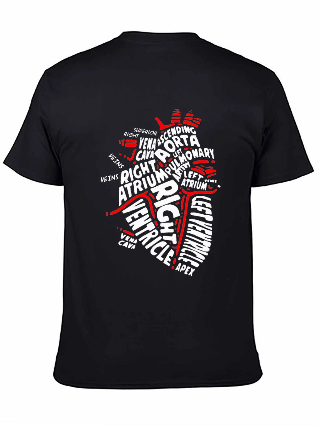 Anatomical Heart Word Art Graphic T-Shirt