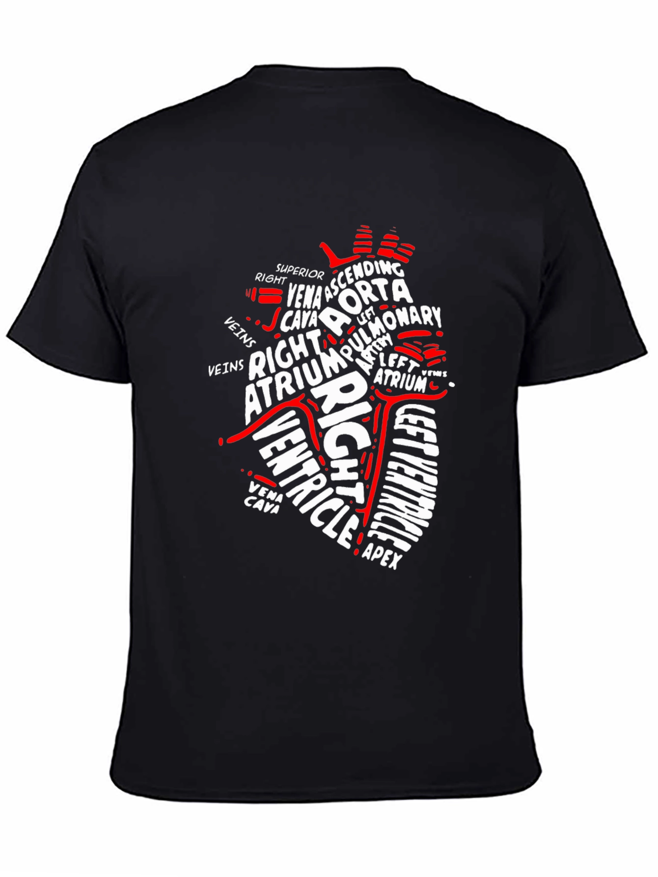 Anatomical Heart Word Art Graphic T-Shirt