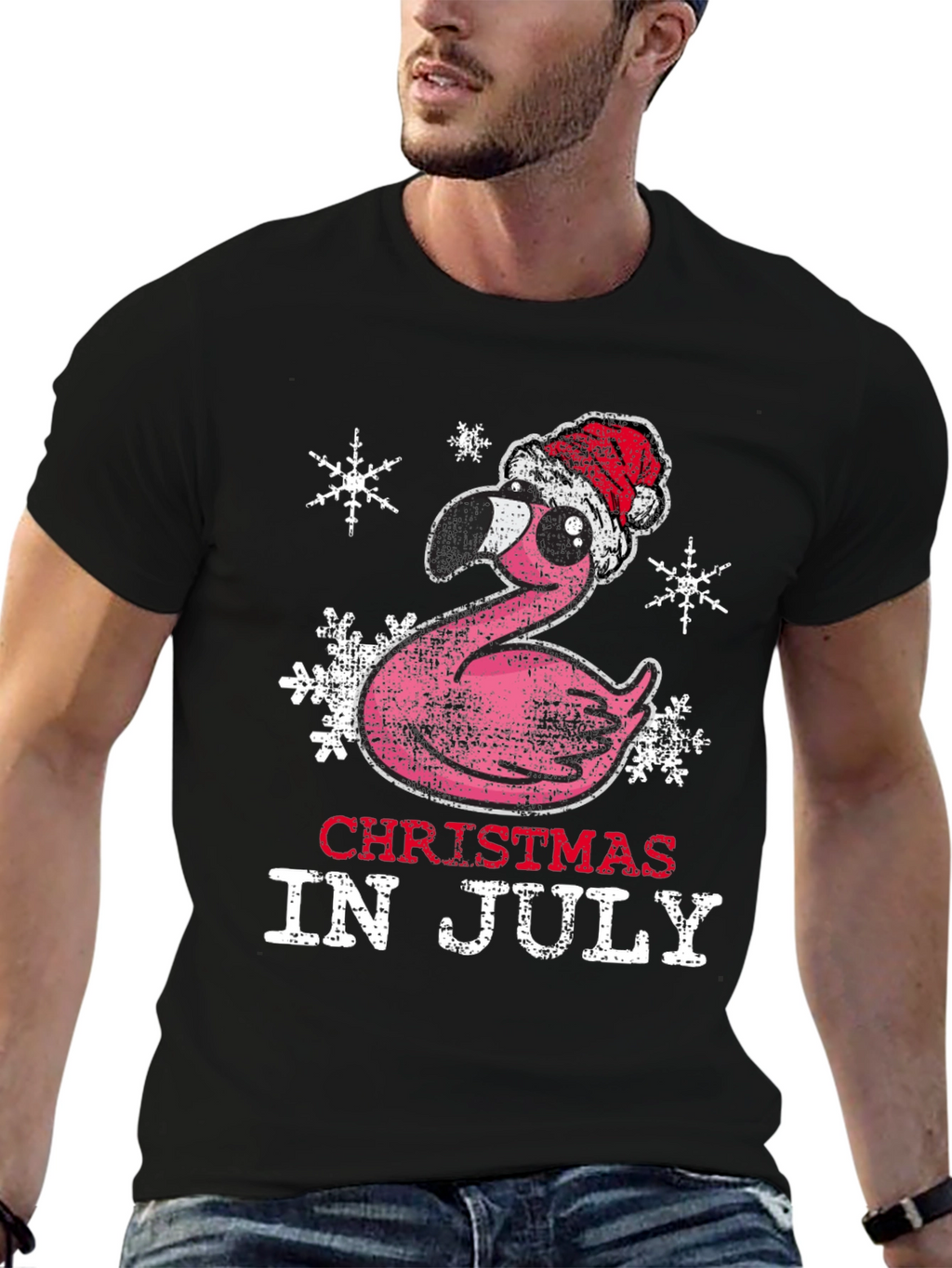 Christmas in July Flamingo Tee