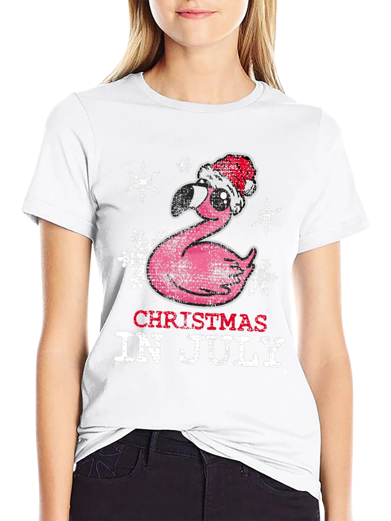Christmas in July Flamingo Tee