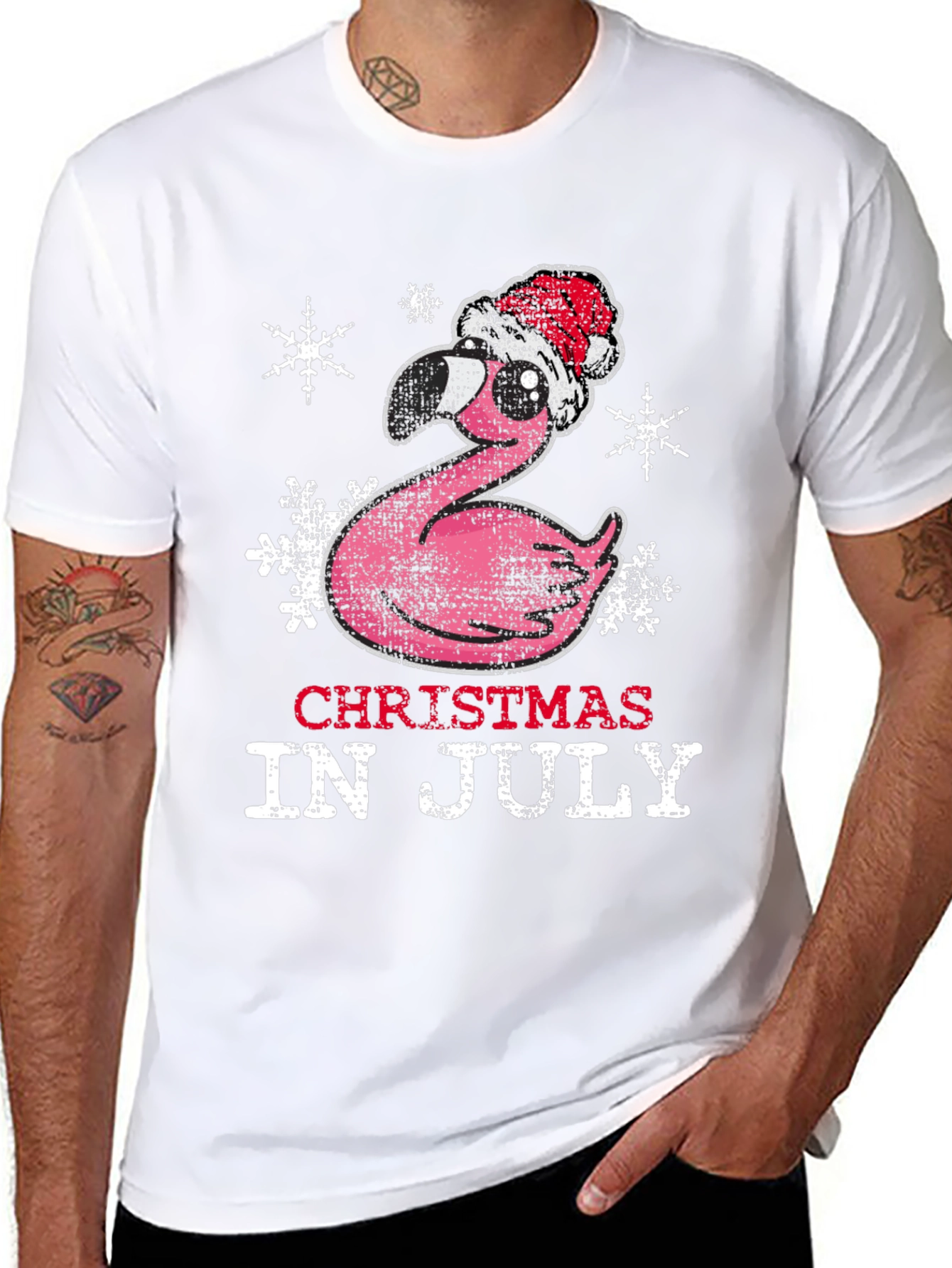Christmas in July Flamingo Tee