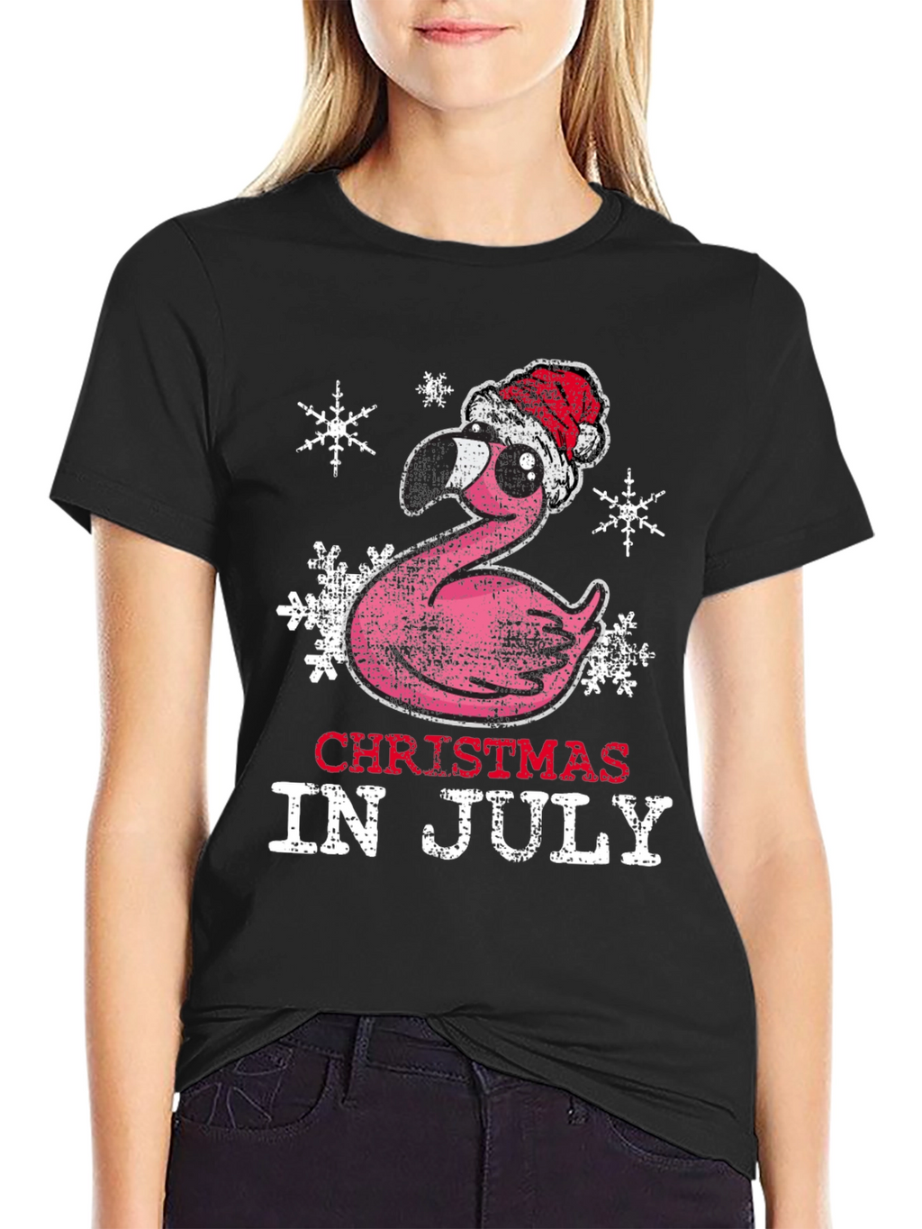 Christmas in July Flamingo Tee
