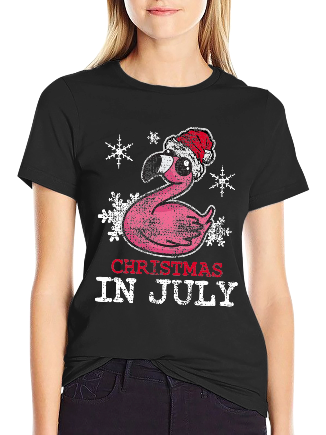 Christmas in July Flamingo Tee