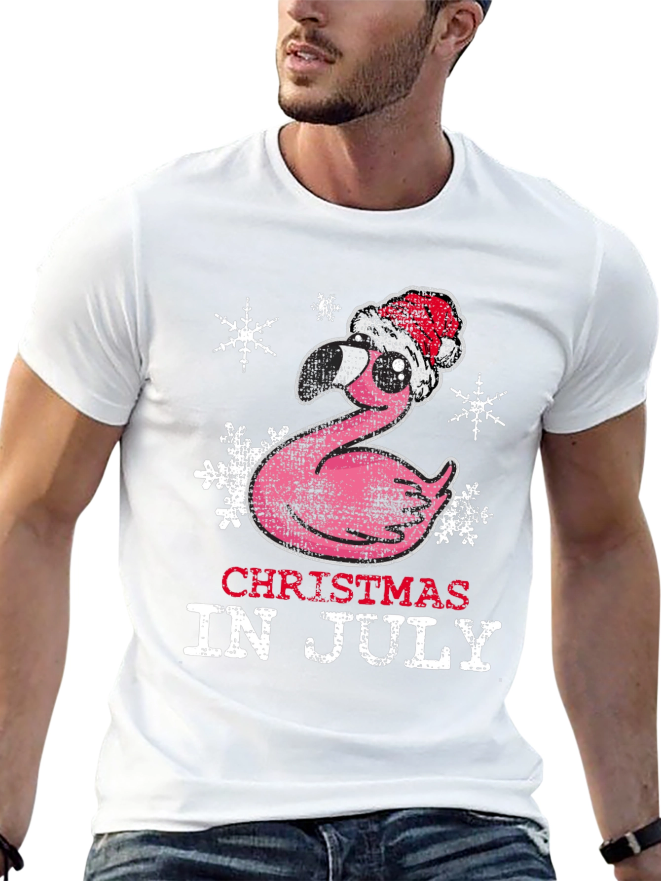 Christmas in July Flamingo Tee