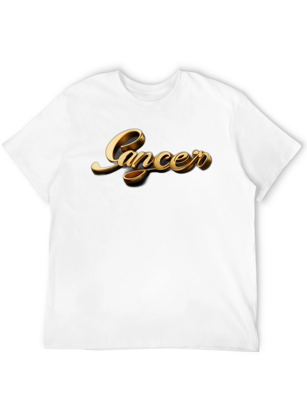 Cancer Zodiac Sign Gold Graphic Black T-Shirt