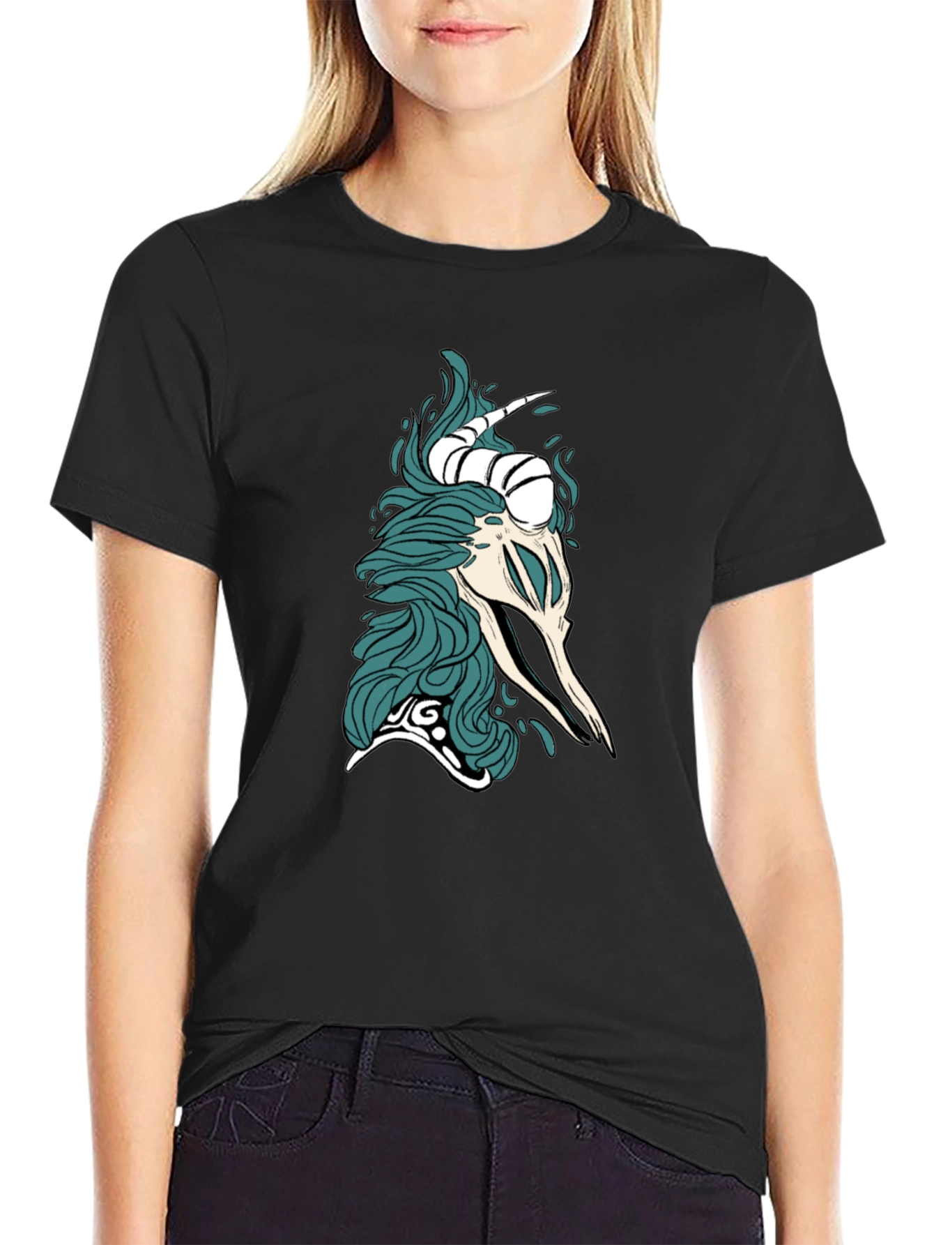 Mystic Skull Graphic Tee - Black Cotton Comfort
