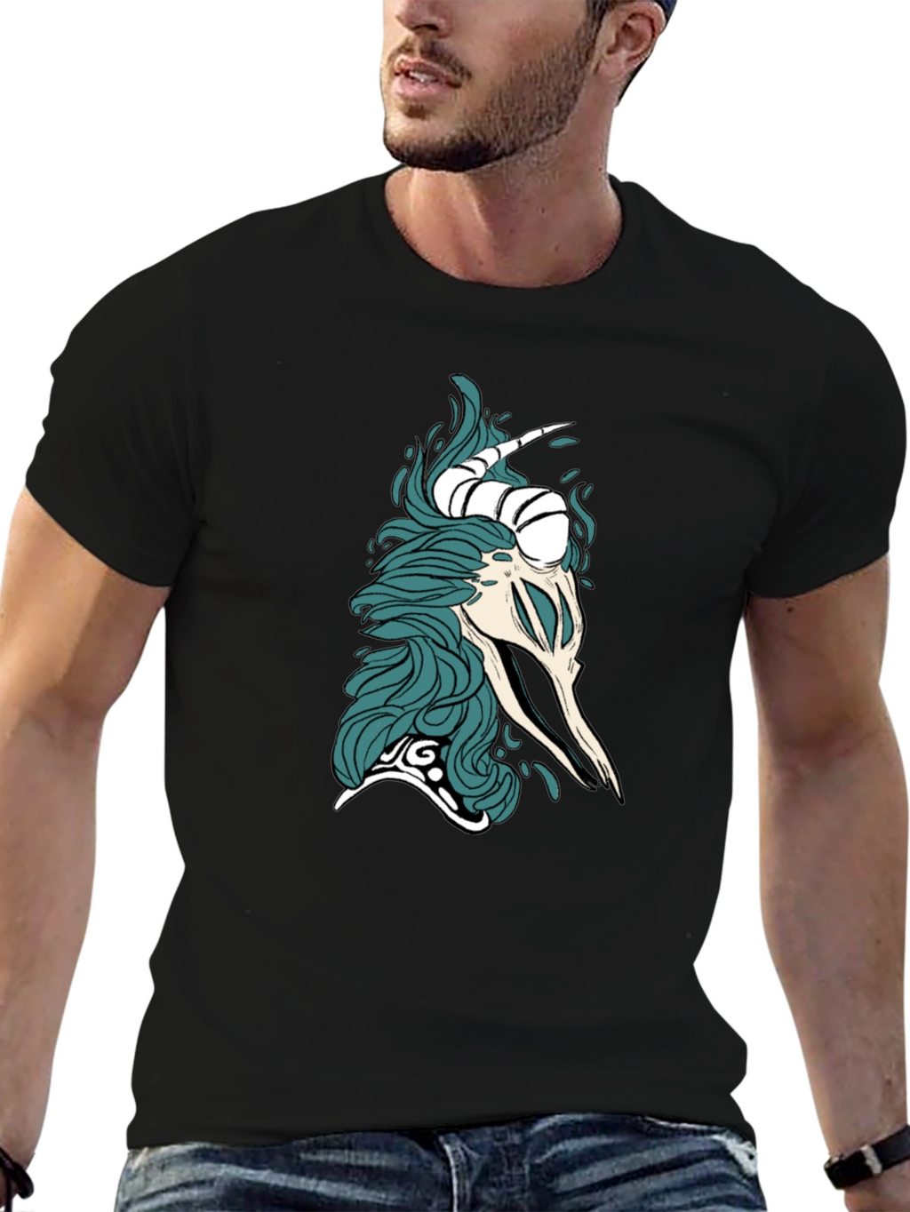 Mystic Skull Graphic Tee - Black Cotton Comfort