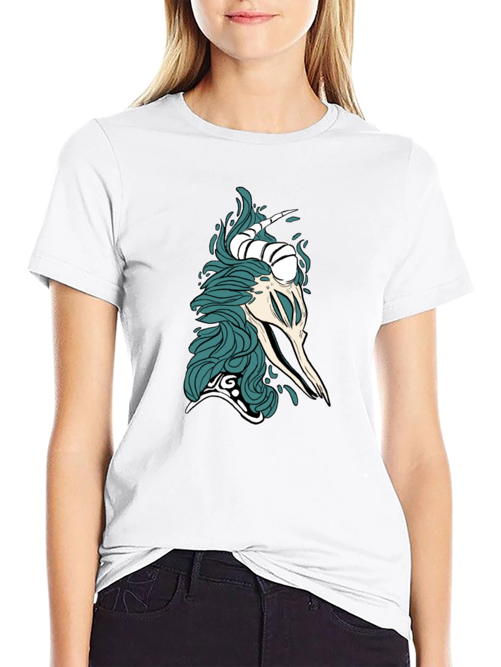 Mystic Skull Graphic Tee - Black Cotton Comfort