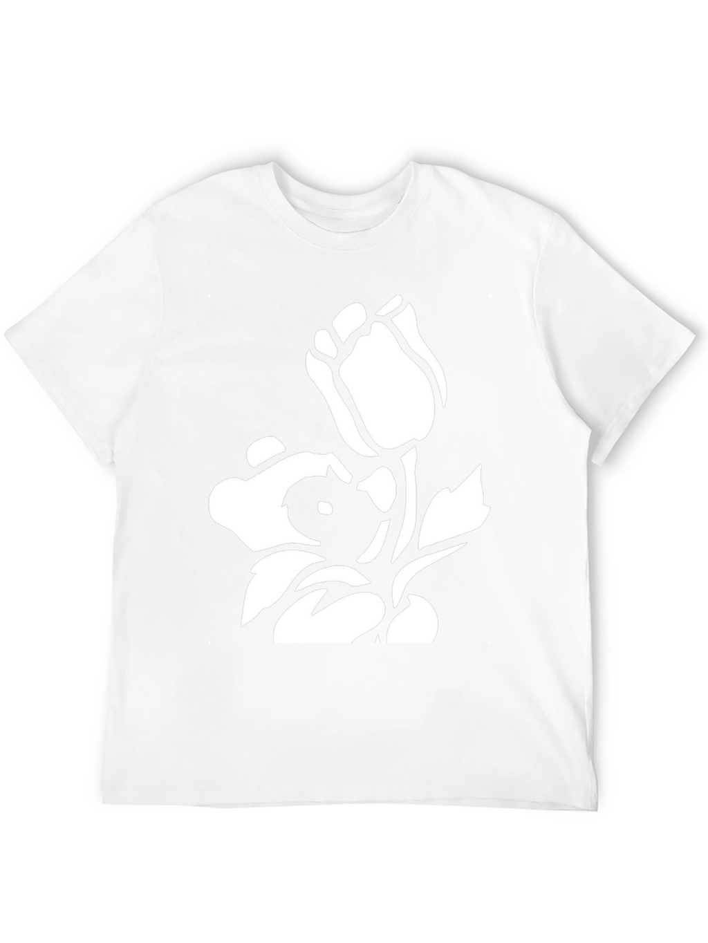 Black T-Shirt with Floral Graphic