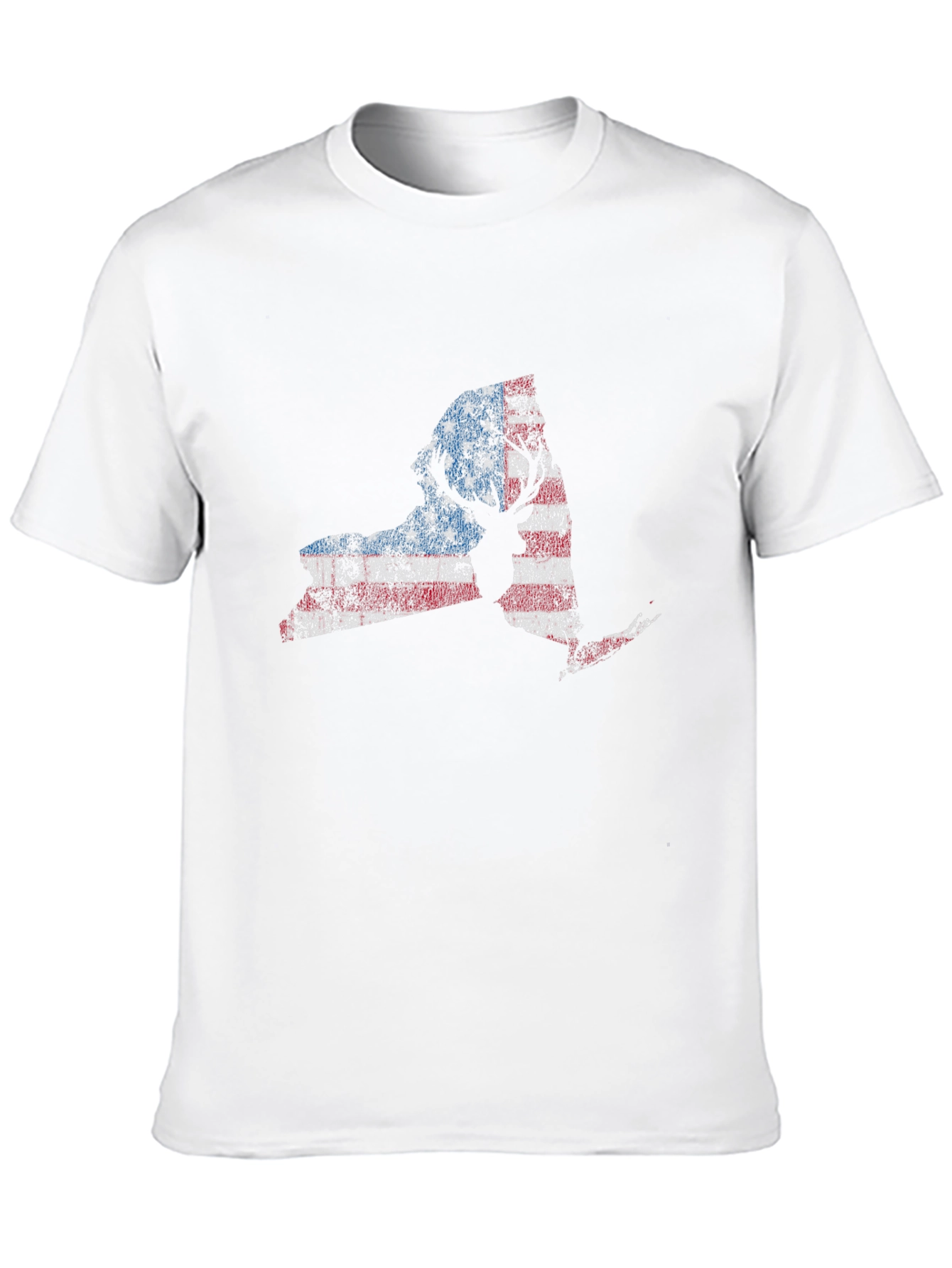 NY Deer American Flag Distressed Tee