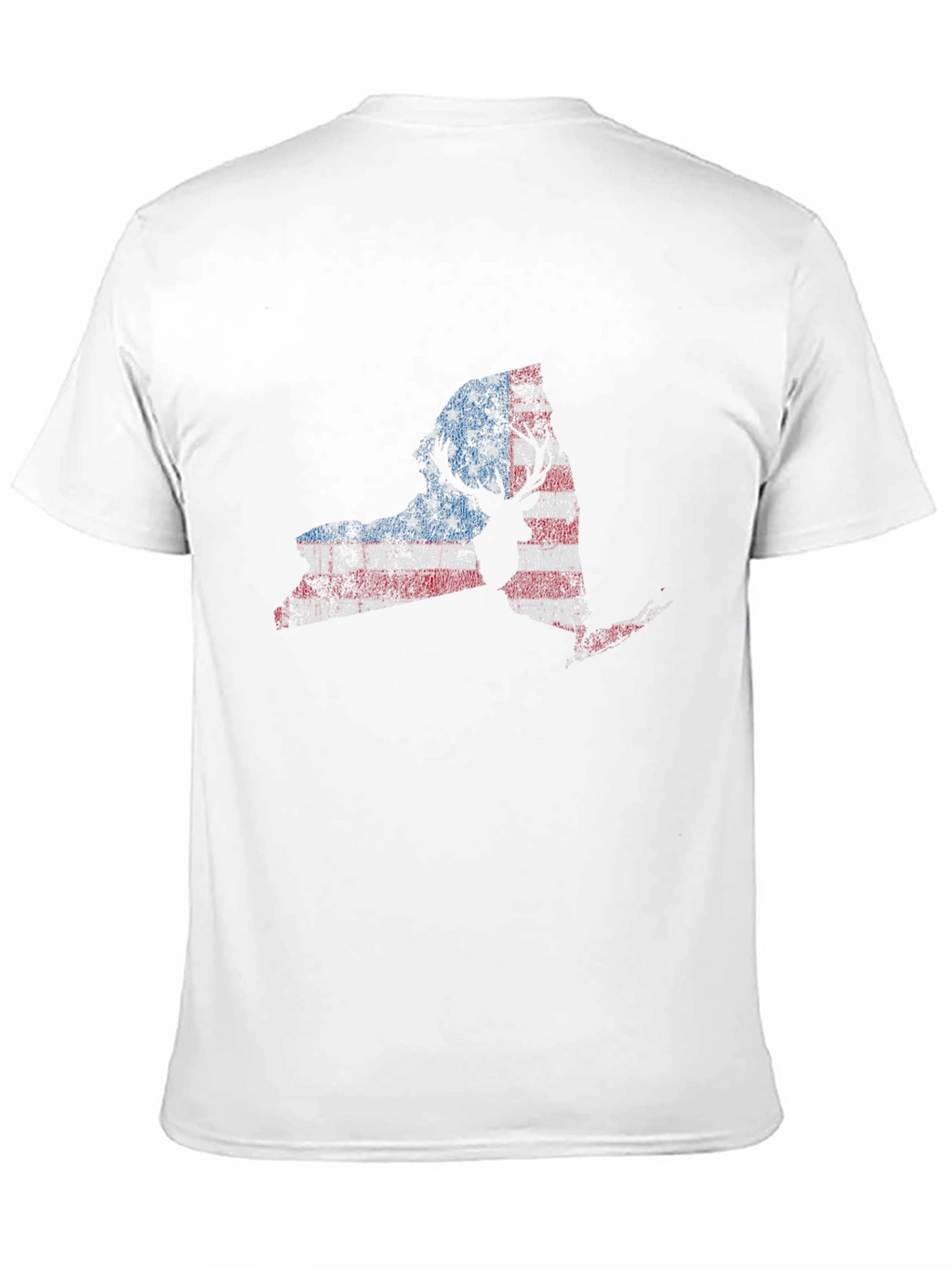 NY Deer American Flag Distressed Tee